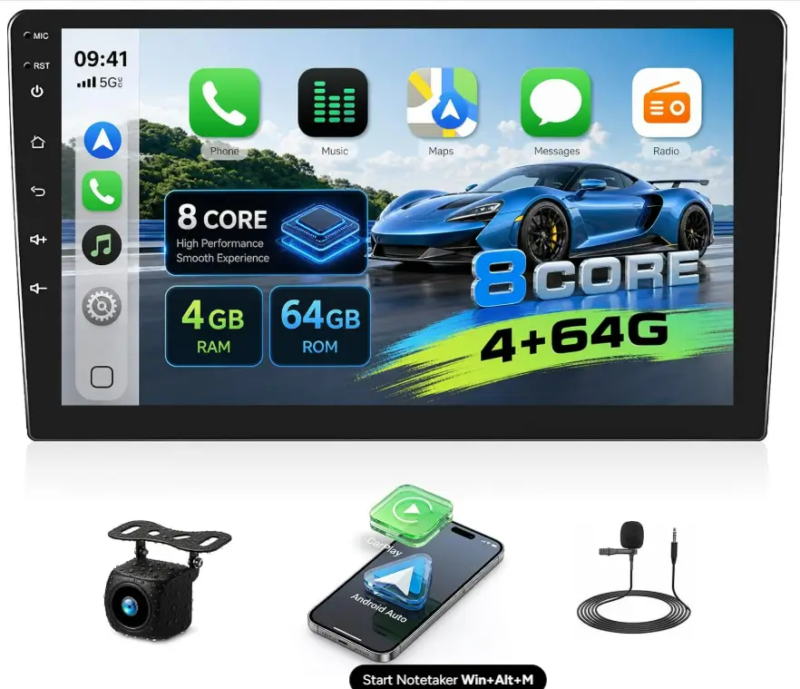 [8-Core 4+64GB] Android 13 Double Din Car Radio Stereo