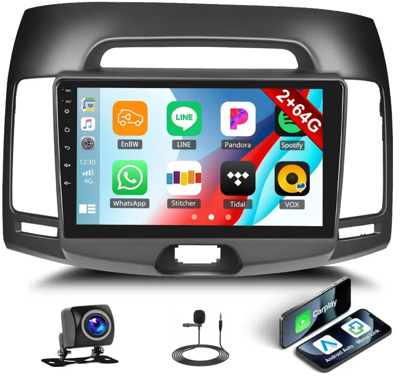 [2+64G] Android 15 Car Radio Stereo for Hyundai Elantra 2007 2008 2009 2010